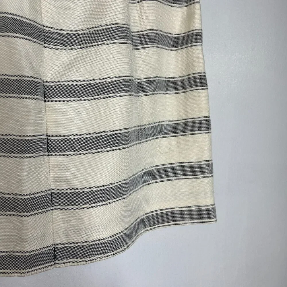 J Crew Striped Linen Silk Pencil Skirt Women's Size 8 Classic Fit